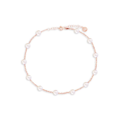 Gabi Rielle Grand Entrance 22K Rose Gold Vermeil & 3MM Freshwater Pearl Station Anklet