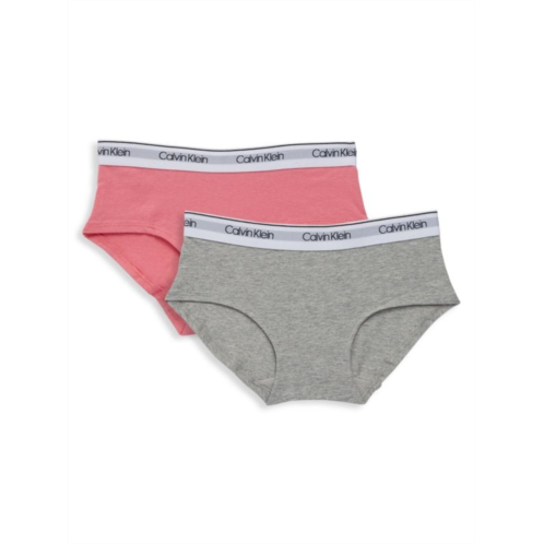 Calvin Klein Girls 2-Pack Logo Hipster Briefs