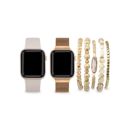 Posh Tech 7-Piece Silicone & Stainless Steel Apple Watch Replacement Bands & Bracelet Set/42MM-44MM