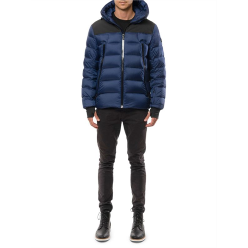The Recycled Planet Colorblock Down-Blend Puffer Jacket