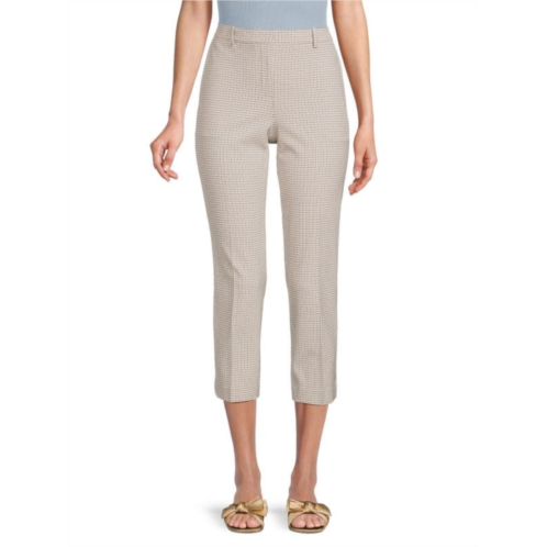 Theory Treeca Checked Cropped Pants