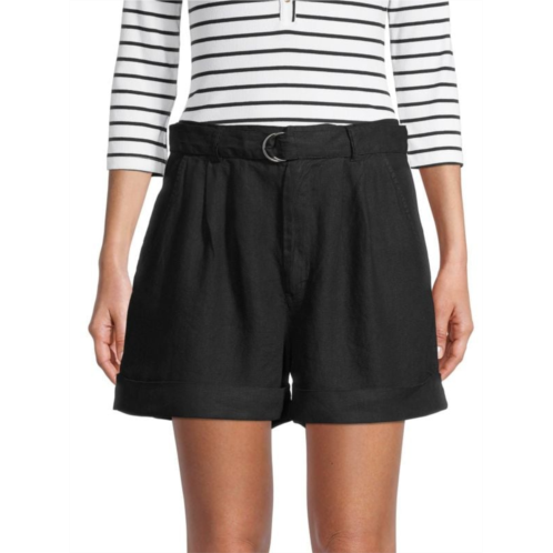 Joie Dixon High-Waist Linen Shorts