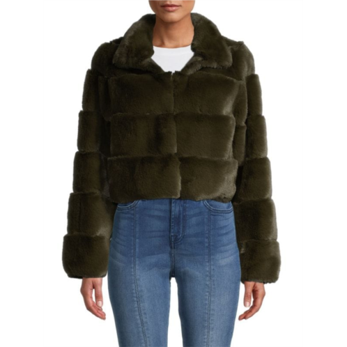 BELLE FARE Faux Fur Cropped Jacket