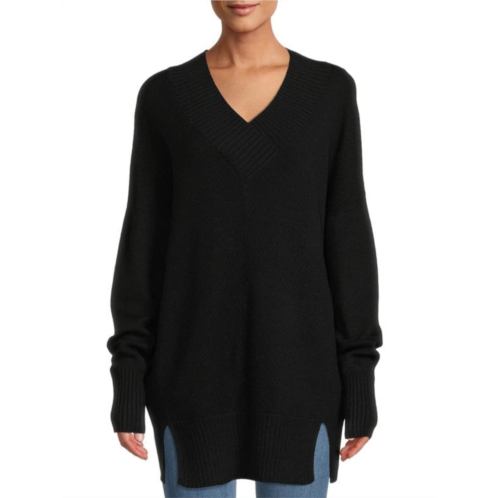 Stitchdrop V-Neck Ribbed Trim Sweater