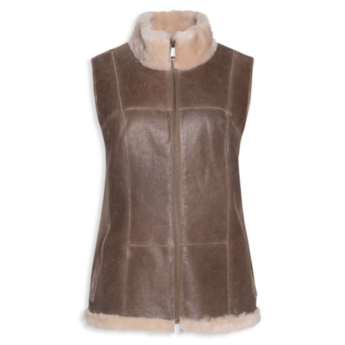 WOLFIE FURS Made For Generations Merino Shearling Zip-Front Vest