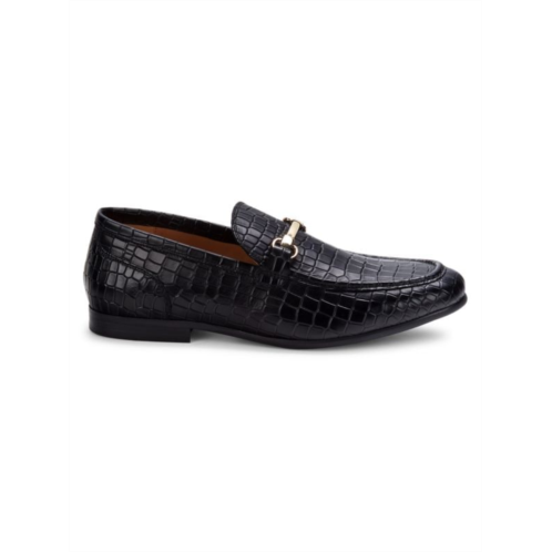 Saks Fifth Avenue Ferrara Croc-Embossed Leather Bit Loafers