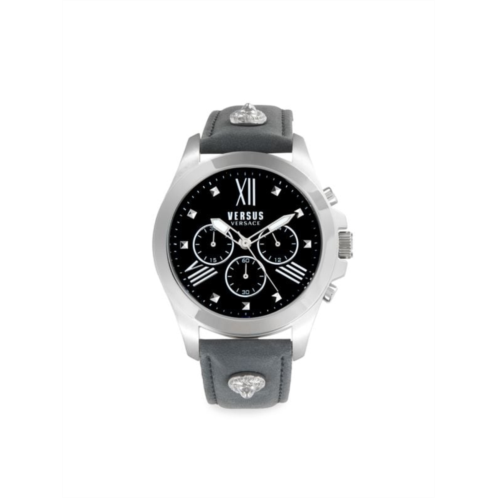 Versus Versace 44MM Stainless Steel & Leather Chronograph Watch