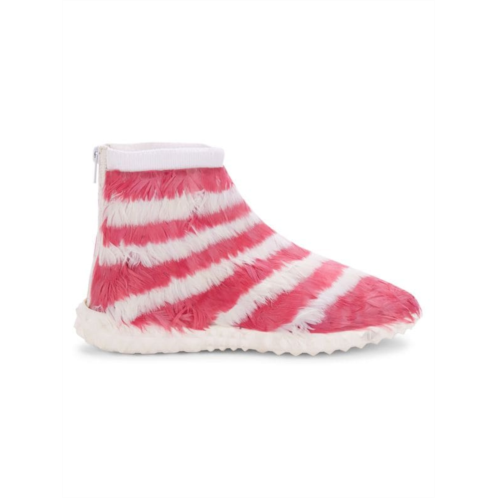 Valentino Garavani Striped Feather High-Top Sneakers