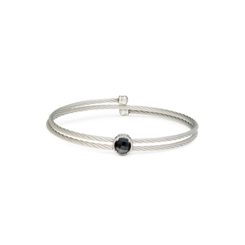 Alor 18K White Gold, Stainless Steel & Black Onyx Bracelet