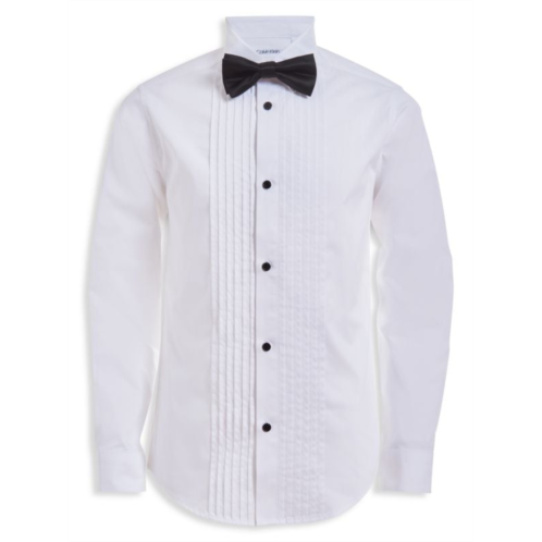 Calvin Klein Boys 3-Piece Tuxedo Shirt, Bowtie & Hanky Set