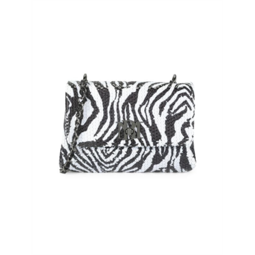 Badgley Mischka Sequin Zebra-Pattern Crossbody Bag
