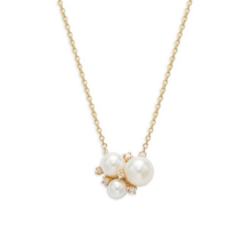 Effy ?14K Yellow Gold, 4MM Freshwater Pearl & Diamond Necklace