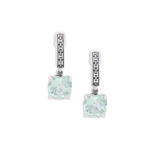 Effy ENY Sterling Silver & Green Amethyst Drop Earrings