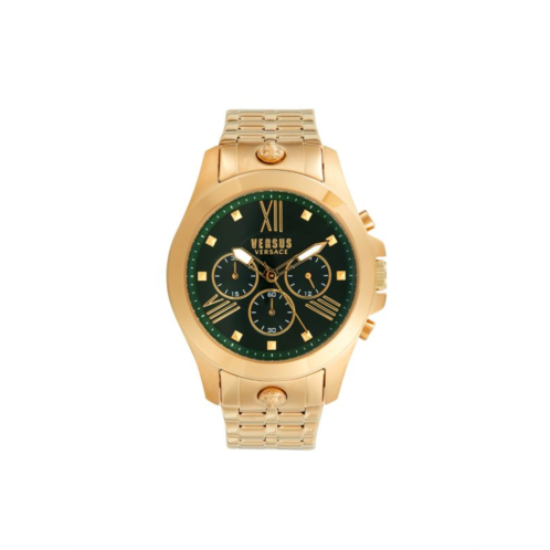 Versus Versace 44MM Goldtone IP Stainless Steel Chronograph Bracelet Watch