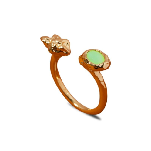 Alexis Bittar Asterales 14K Goldplated & Chrysoprase Nugget Open Ring