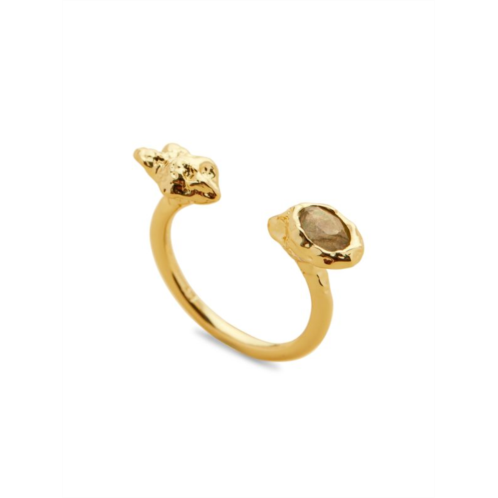 Alexis Bittar Asterales Nugget 14K Goldplated & Labradorite Open Ring