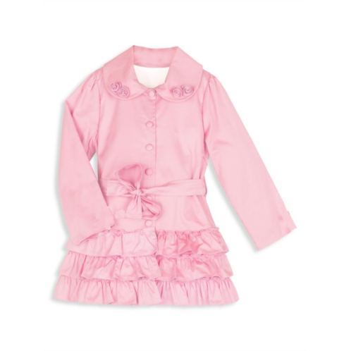 Joe-Ella Little Girls & Girls Pink Ruffled Coat