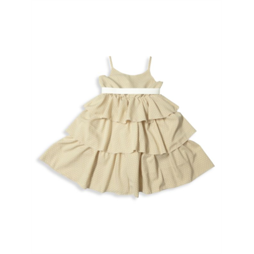 Joe-Ella Little Girls Millie Dot-Print Tiered Dress