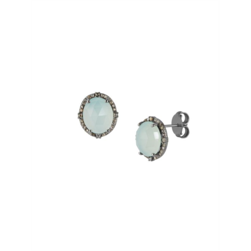 Banji Jewelry Black Rhodium Plated Sterling Silver & Multi-Stone Earrings