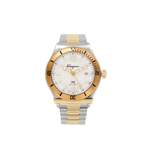 FERRAGAMO 44MM Two-Tone Stainless Steel Bracelet Watch