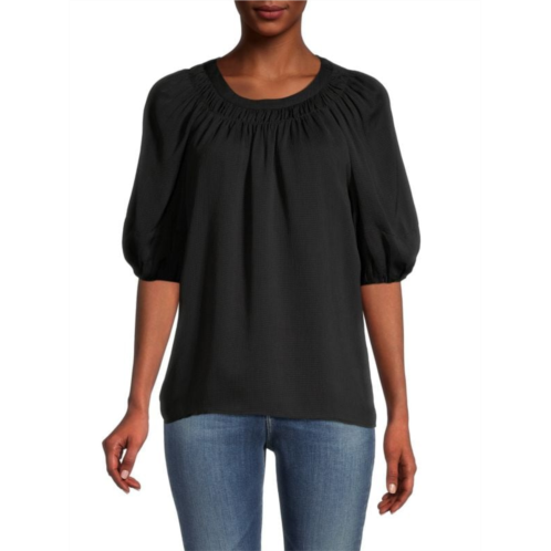 Calvin Klein ?Puff-Sleeve Top