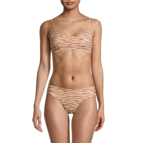 Onia Sarita Tiger Line-Print Bikini Top