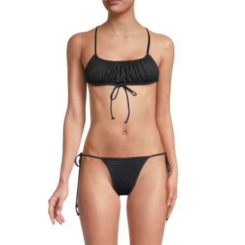Frankies Bikinis Dreamy Ruched Tie Swim Top