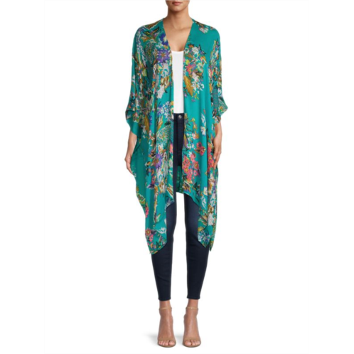 Saachi Floral-Print Open-Front Kimono