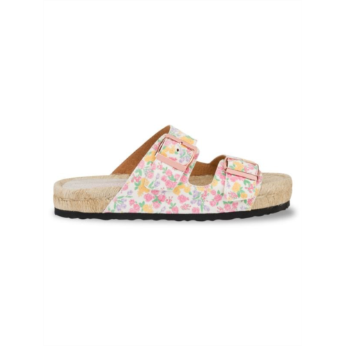 Loveshackfancy x Manebi Nordic Floral Leather Espadrille Slides