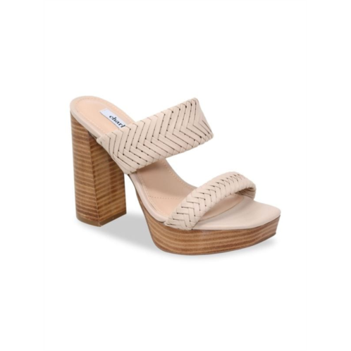 Charles David Intro Block-Heel Leather Sandals