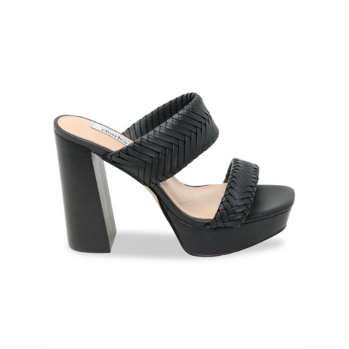 Charles David Intro Block-Heel Leather Sandals