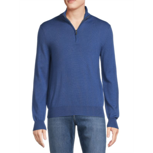 Saks Fifth Avenue Essential Merino Blend Quarter Zip