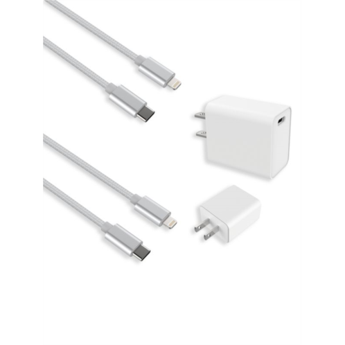 Posh Tech 4-Piece Wall Plug & 6-Feet Type-C MFi Lightning Charging Cable