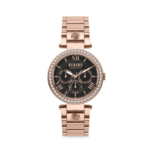 Versus Versace Camden Market Crystal 38MM Rose Goldtone IP Stainless Steel & Crystal Chronograph Bracelet Watch