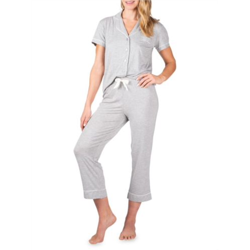 Blis 2-Piece Button-Down Pajama Shirt & Pant Set