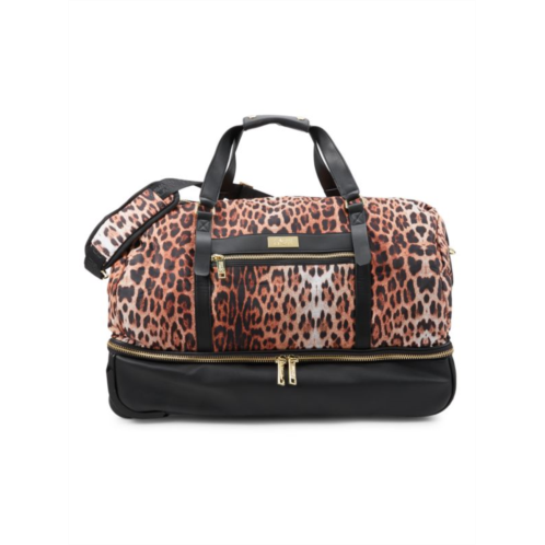 Cavalli Class by Roberto Cavalli Leopard-Print Rolling Duffle Bag