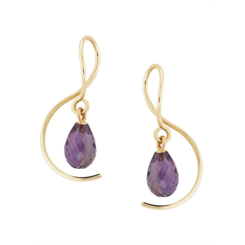 Saks Fifth Avenue 14K Yellow Gold & Amethyst Drop Earrings