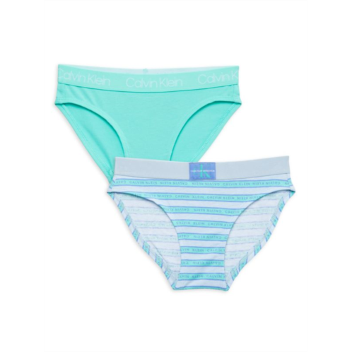 Calvin Klein Girls 2-Pack Logo Bikini Briefs