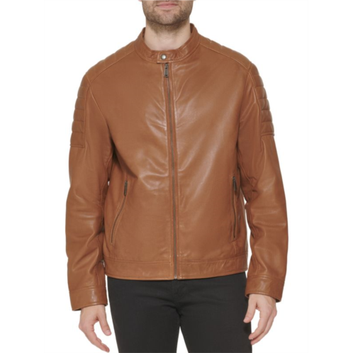 Cole Haan Leather Moto Jacket