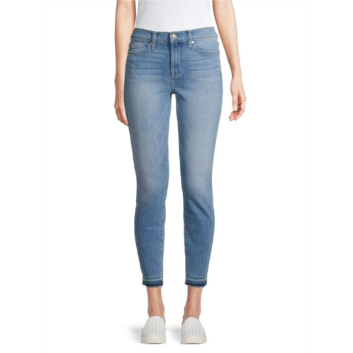 7 For All Mankind Gwenevere Raw-Edge Skinny Jeans
