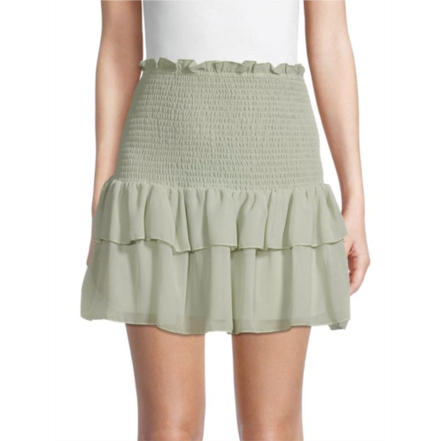 RD style Smocked Tiered Mini Skirt
