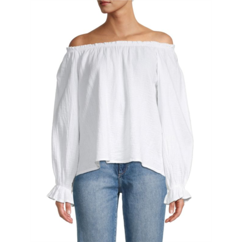 RD style Off-The-Shoulder Peasant Top