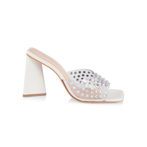 Schutz Lizah Crystal-Embellished Triangular-Heel Sandals