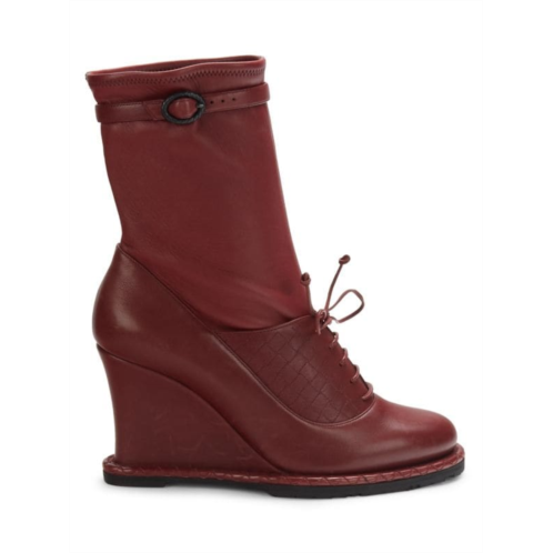 Bottega Veneta Womens Leather Wedge Boots