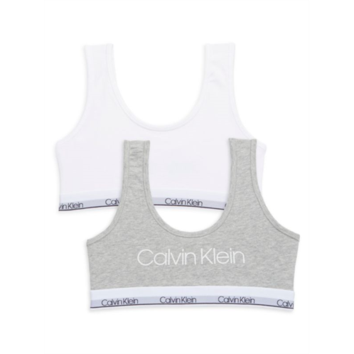 Calvin Klein Girls 2-Pack Stretch Cotton Sports Bras