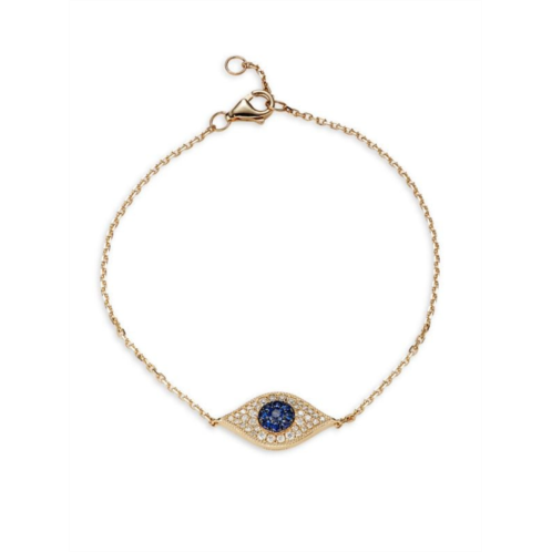 Effy ?14K Yellow Gold, Diamond & Sapphire Evil Eye Bracelet