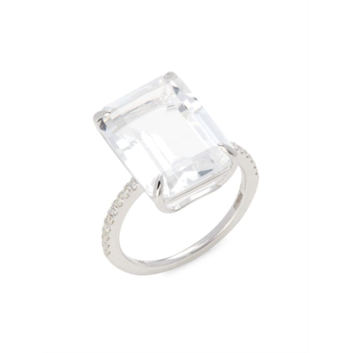 Effy 14K White Gold, White Topaz & Diamond Ring