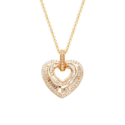 Effy 14K Yellow Gold & 0.58 TCW Diamond Heart Pendant Necklace/18