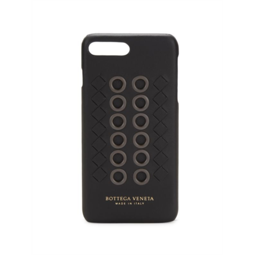 Bottega Veneta Eyelet Woven Leather iPhone Case