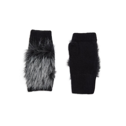 Adrienne Landau Faux Fur Fingerless Gloves